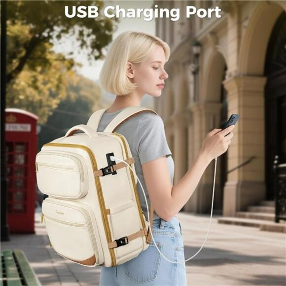 Airline approved personal item bag 18x14x8 carry on backpack travel women - Picture 2 of 8